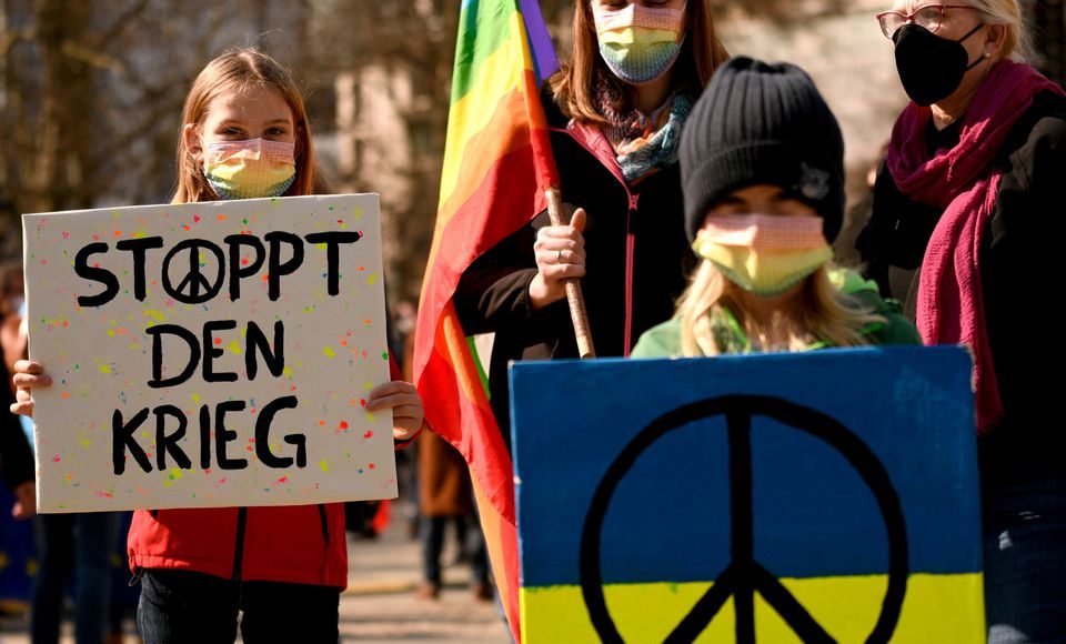 protest in Berlin against the war in Ukraine