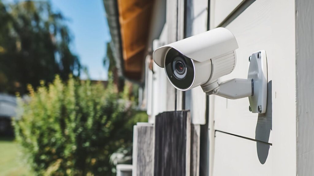 Home Security Camera Installed Outside A House