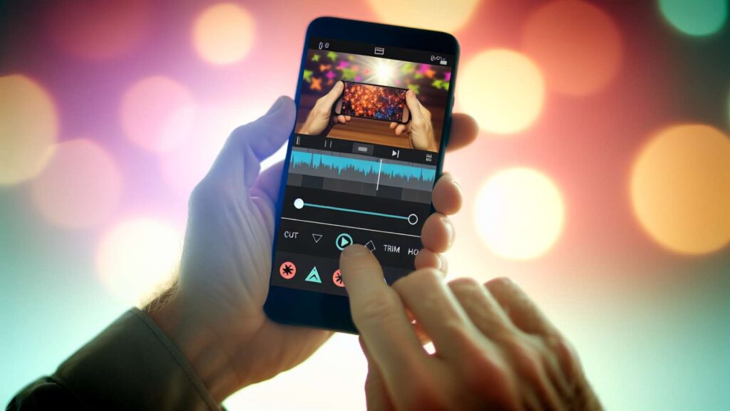 Person Editing Video On A Smartphone