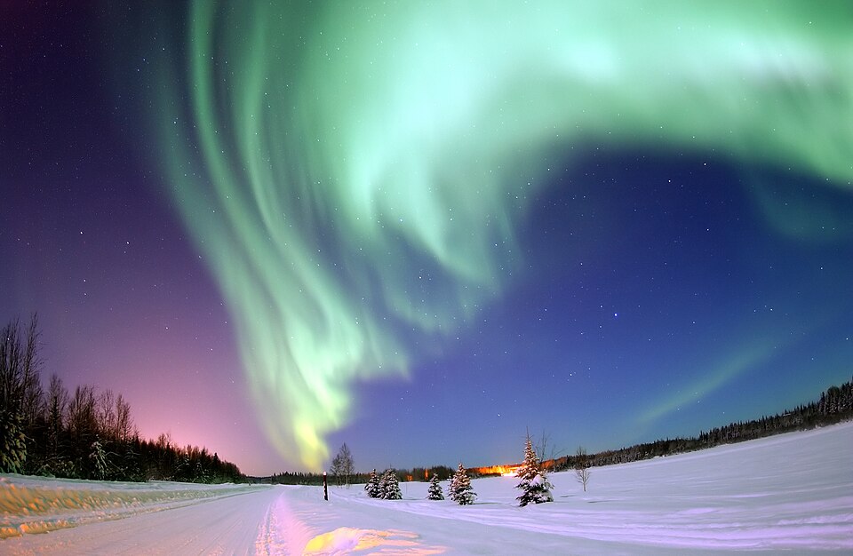Aurora Borealis Over A Northern Landscape
